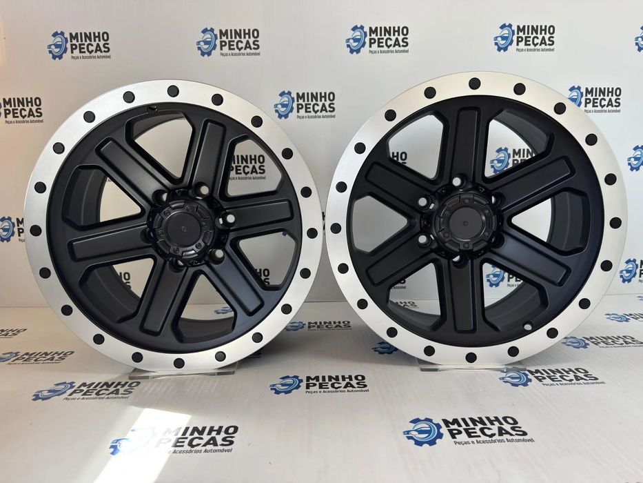 Jantes Fuel Look 4x4 em 17 (6x139.7) Preto Matt e Aba Polido