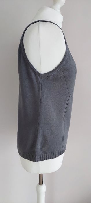 Simple r.44 szara koszulka na ramiączkach wiskoza+wełna+kaszmir