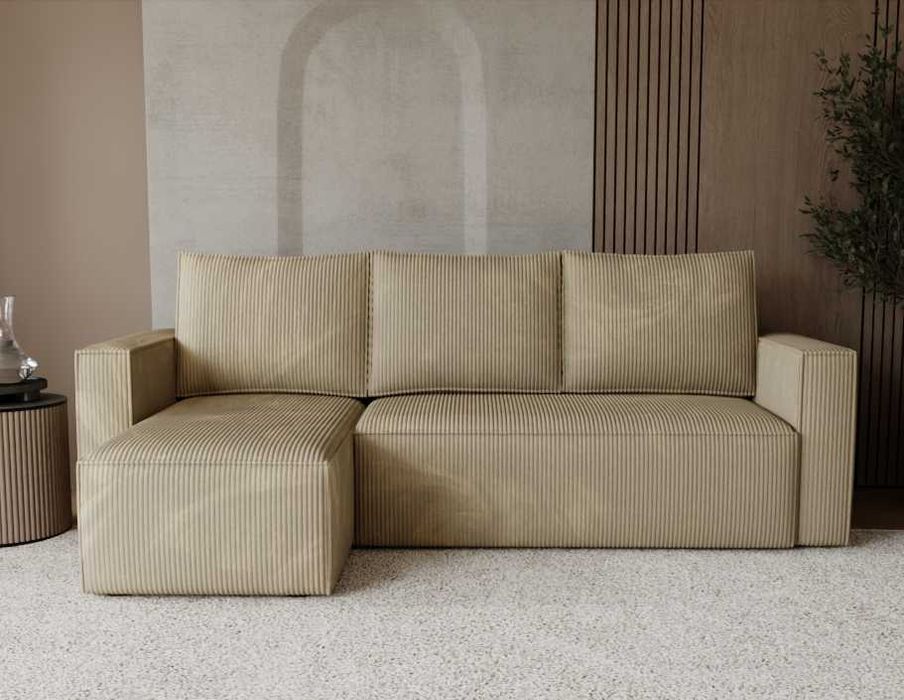 Narożnik kanapa NOYO 230 cm funkcja spania rogówka pojemnik bonel