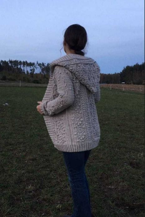Kardigan sweter ręcznie robiony handmade rękodzieło na szydełku