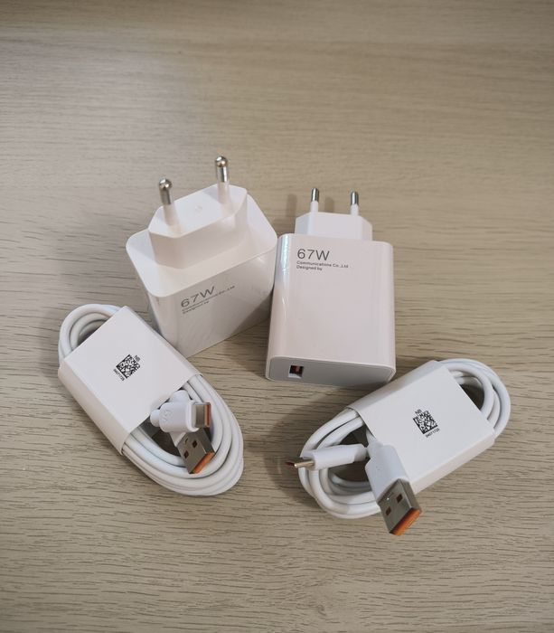 NOWY ZESTAW 2x Szybka Ładowarka 67W do telefonu + 2x kabel USB-C