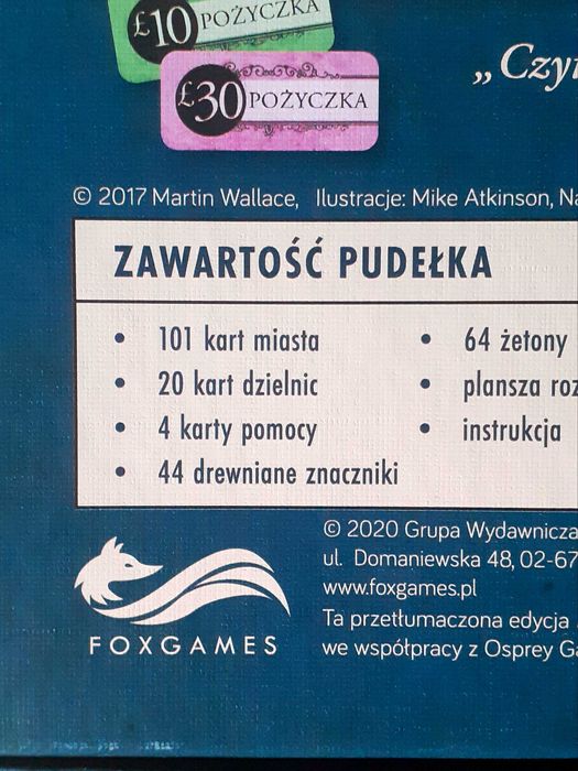 Londyn gra planszowa NOWE komponenty UNPUNCHED unikat OOP