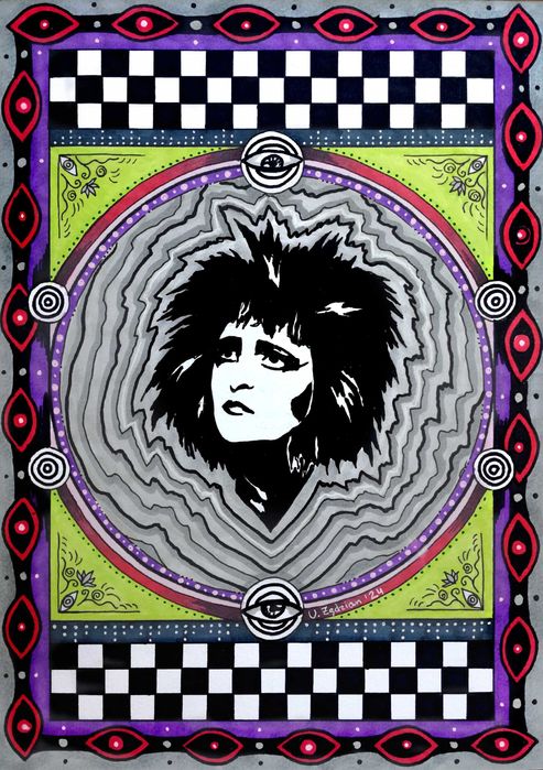 rysunek ręczny Siouxie and the Banshees oryginał