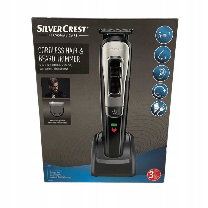 Bezprzewodowa maszynka do strzyżenia włosów i brody SILVERCREST 5 w 1