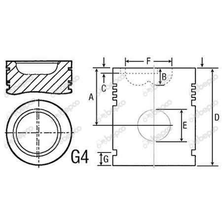 Tłok + Sworzeń Ø 98.48mm-std MF Perkins Massey 33-74