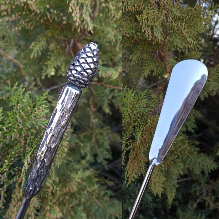 Кований ріжок для взуття, ложка, лопатка довга, нержавіюча сталь