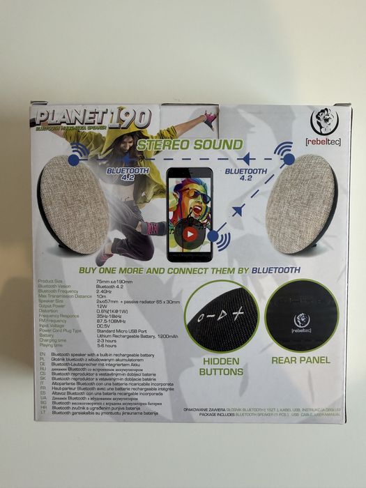 Głośnik Bluetooth Rebeltec Planet 190 beżowy 12W + pudełko