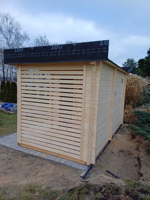 Sauna zewnętrzna z piecem harvia cylindro kamienie  przedsionek bal 58