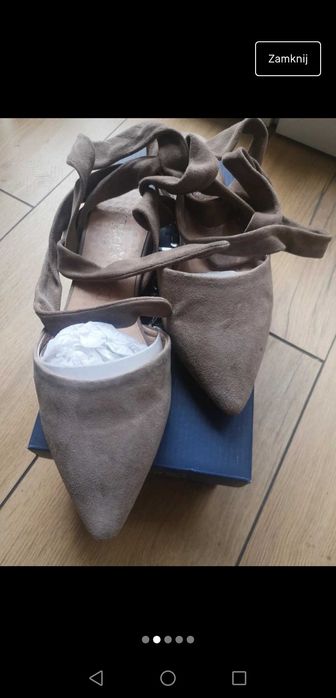 Balerinki Caprice, zamsz r. 39