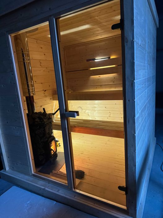 SAUNA OGRODOWA  piec na drewno , model s 3-5 osób montaż cały kraj