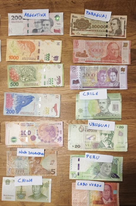 Várias notas do mundo