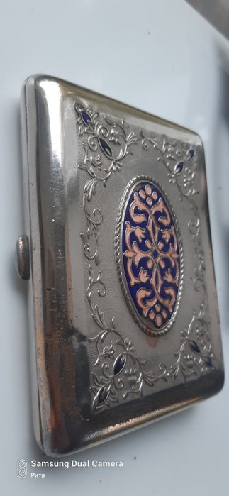 коробочка футляр визитница металл никель ссср горячая эмаль арабская в