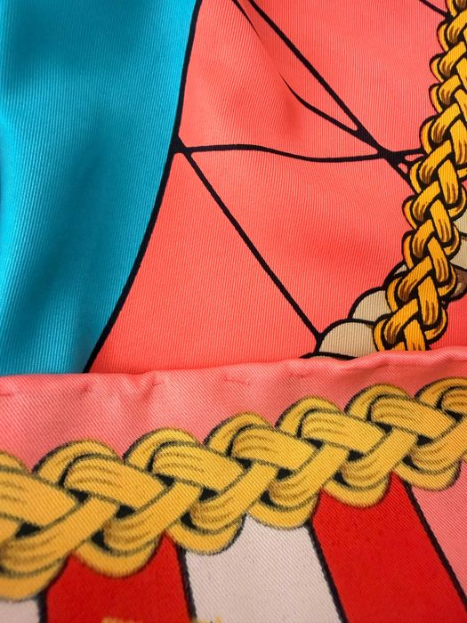 Хустка шовкова рожева 100см стиль ГЕРМЕС з бірками