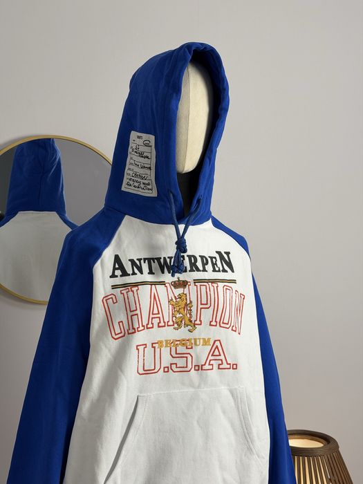 Худі Vetements х Champion Antwerpen Hoodie Blue And White.