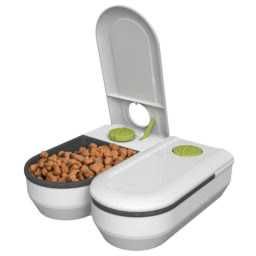 Alimentador dispensador duplo cão gato animais com temporizador até 48h gelo NOVO