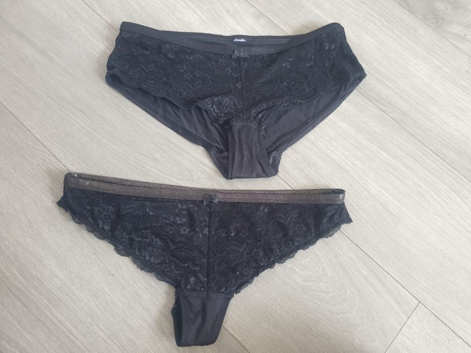 #komplet #bielizna #czarny #75B #biustonosz #koronka #stanik#stringi #majtki  #3szt