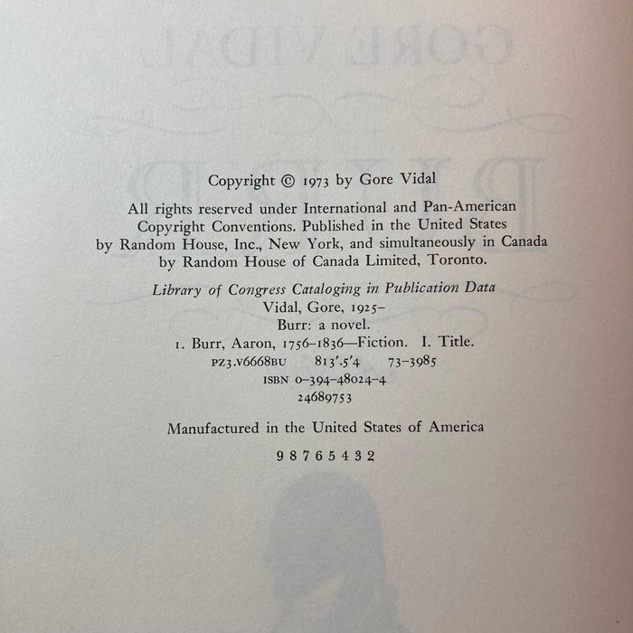 Burr	(1st edition, BCE) - Gore Vidal