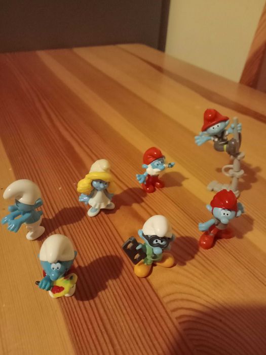 Smerfy, kinder niespodzianka, figurki, zestaw 7 sztuk