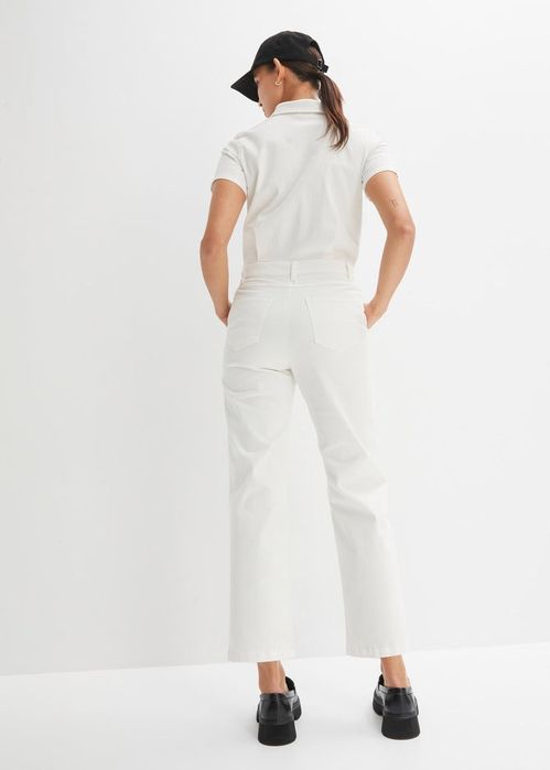 B.P.C kombinezon śmietankowy jeansowy z kołnierzykiem r.40