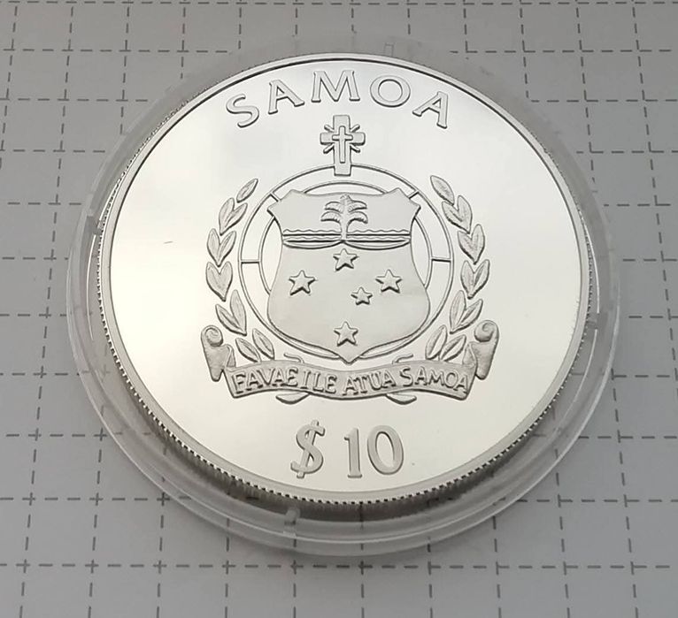 Самоа 10 тала 1999р. СРІБЛО. ПРУФ. Канонерський човен - Eber