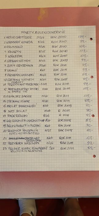 Zestaw monet kolekcjonerskich