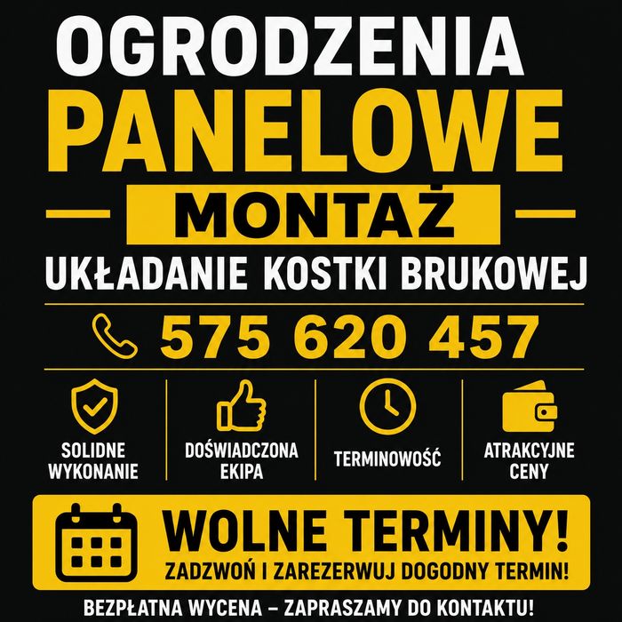 Ogrodzenia Panelowe | Montaż | Kostka brukowa – WOLNE TERMINY!