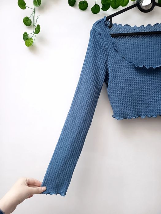 Top Azul de Manga Comprida