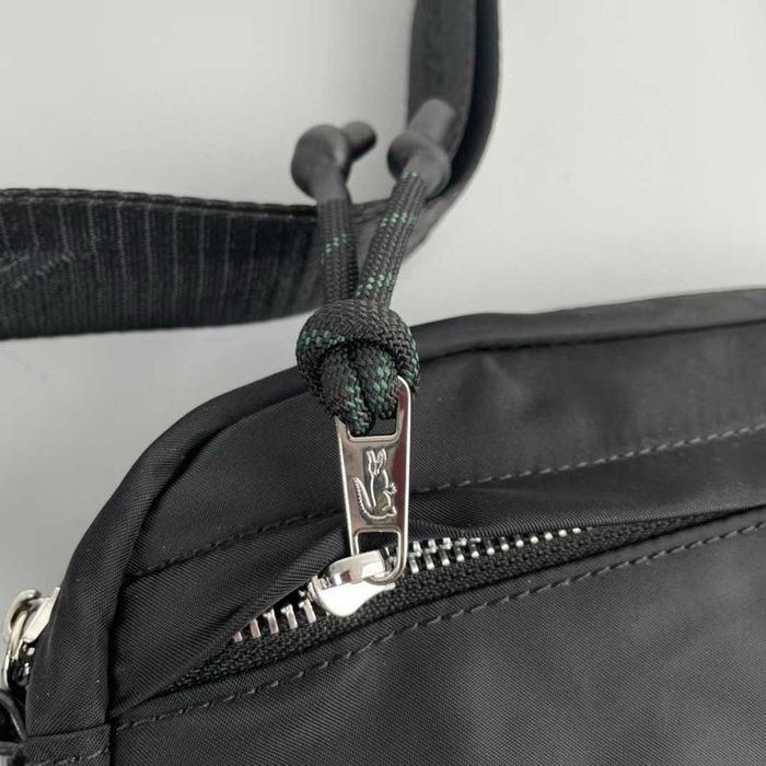 Сумка мессенджер Lacoste • черная мужская стильная через плечо Лакост