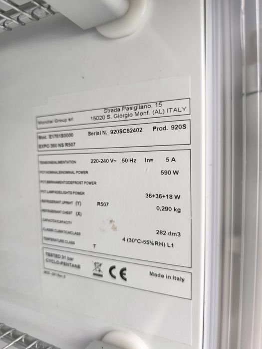 Vitrine vertical congeladora