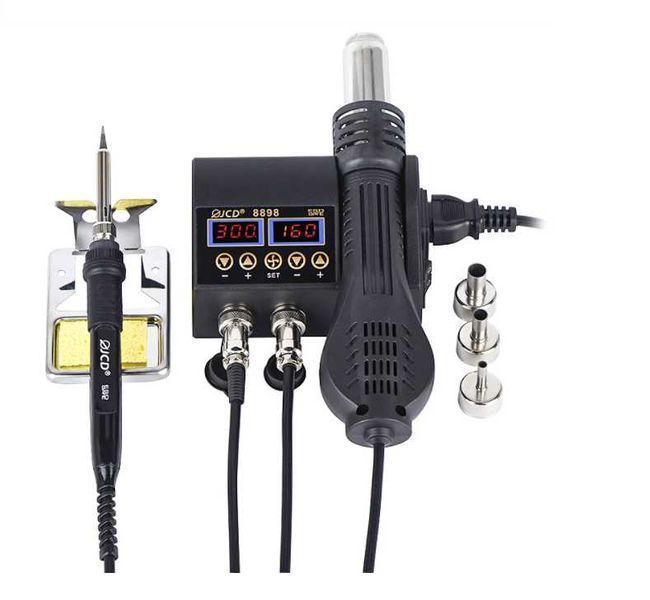 Паяльна станція JCD 8898 паяльник фен компактна 750вт для ремонту