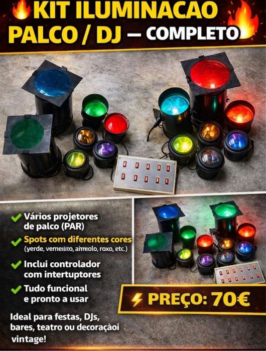 Kit luzes discoteca profissional + extras