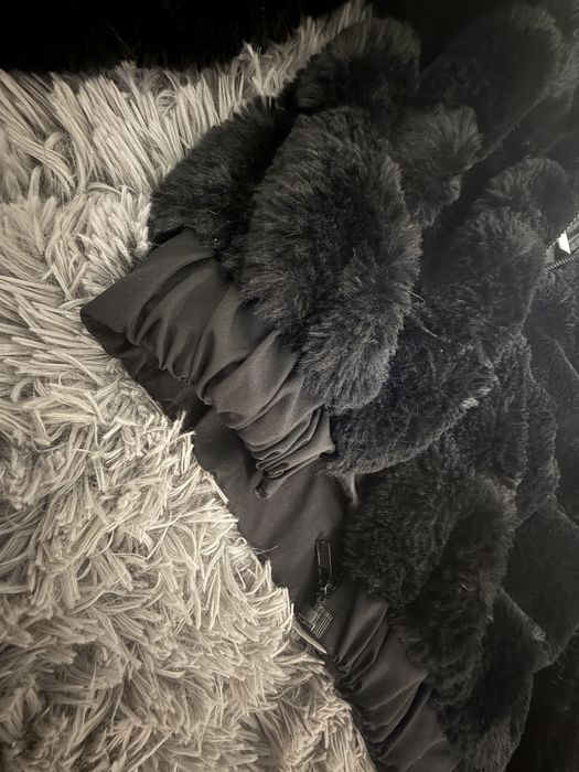 Kurtka jesienno-zimowa futerko ciepłe ze ściągaczem