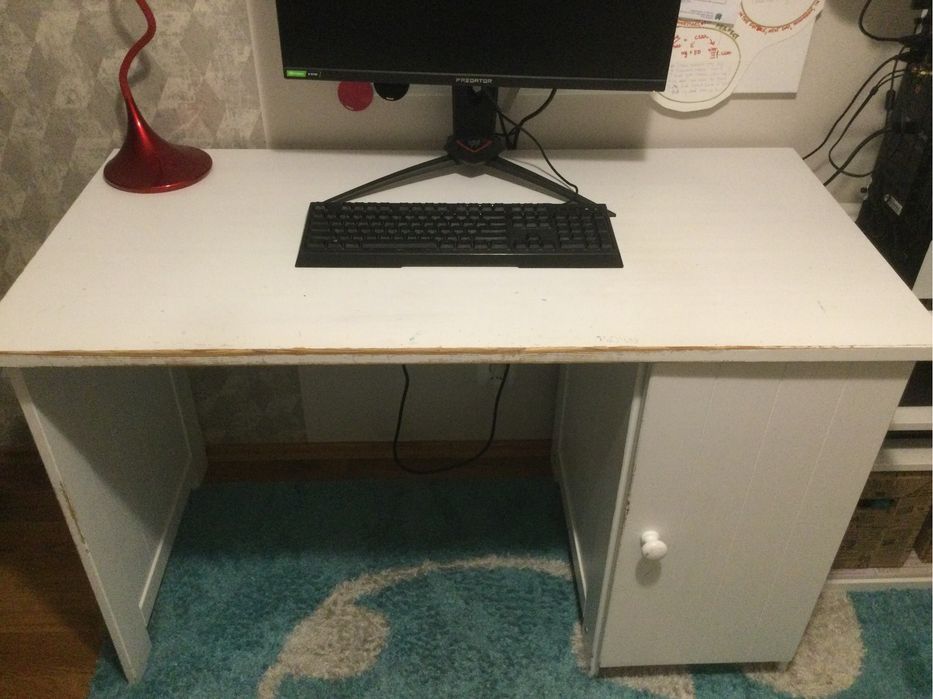 Biurko drewniane białe Pinio 120x60