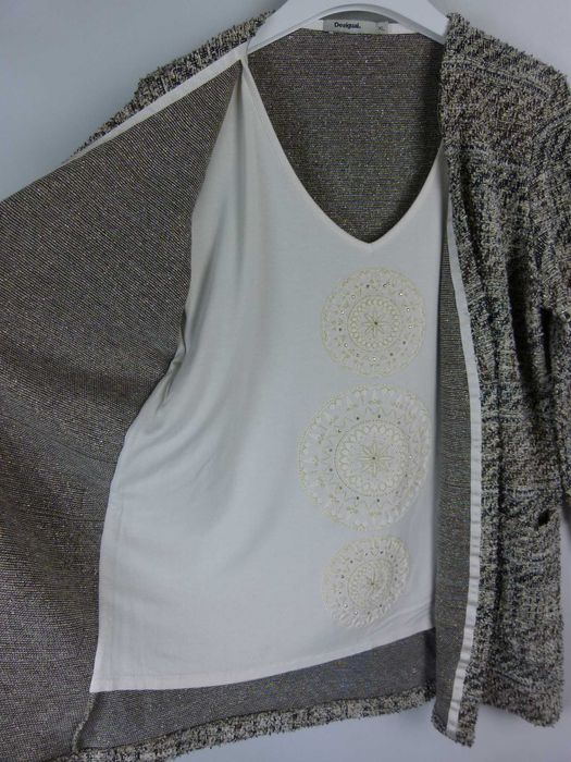 Desigual bluzka sweterek bliźniak z narzutką / XL