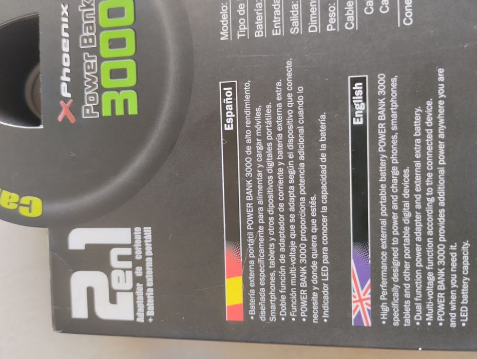 Powerbank e Carregador Phoenix novo