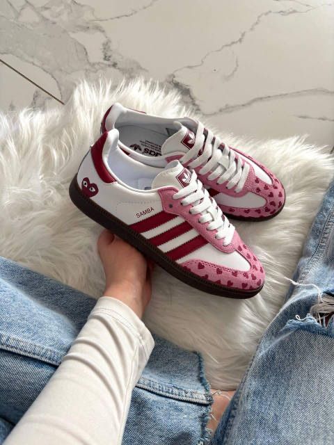 Заголовок: Кросівки Samba x Comme des Garçons Play White Pink (37-41) | Нові Самба