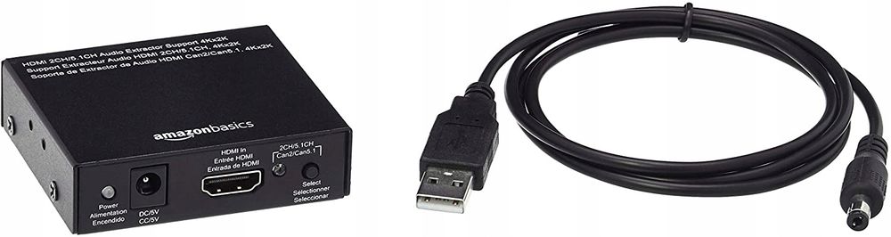 konwerter audio hdmi na hdmi+ audio (spdif + rca stereo)