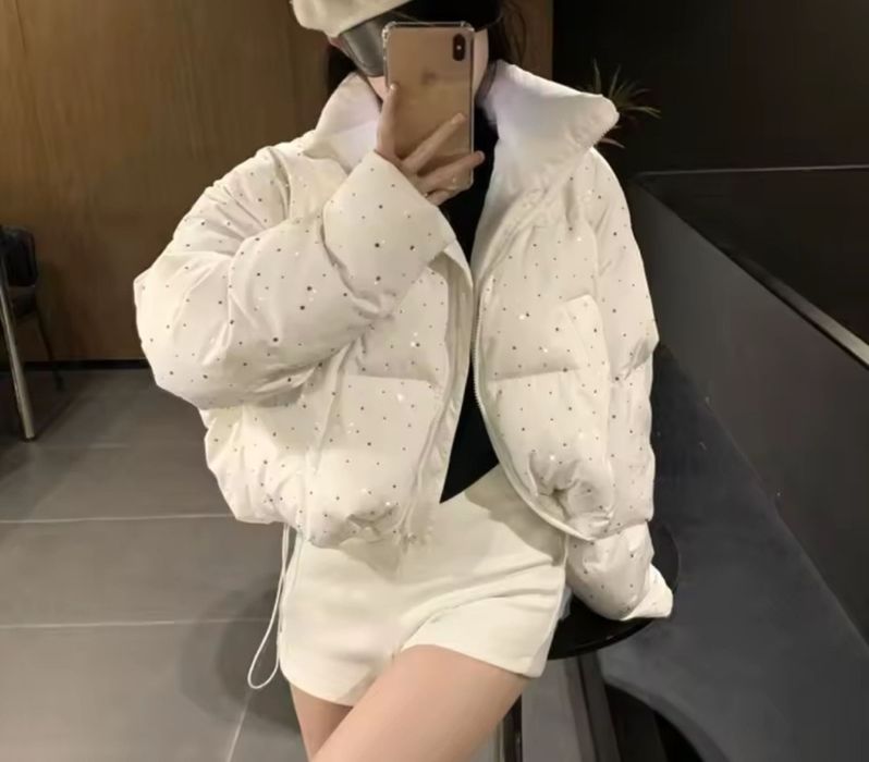 Куртка/Пуховик в стразах/камнях/Осталась Последняя!размер 50