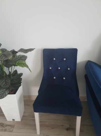 Krzesło tapicerowane granatowe Polska produkcja - 10 sztuk