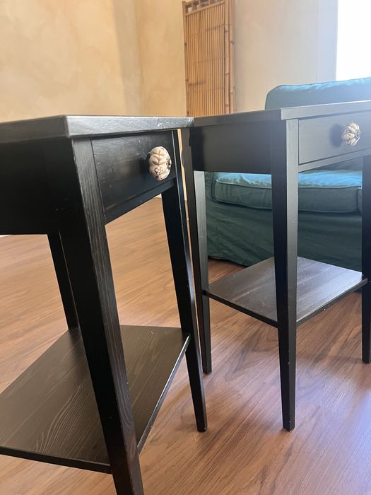 Mesa de cabaceira preta x2