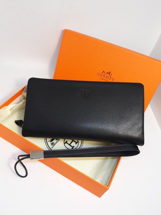 Чоловічий гаманець шкіряний клатч | Мужской кошелек хермес барсетка