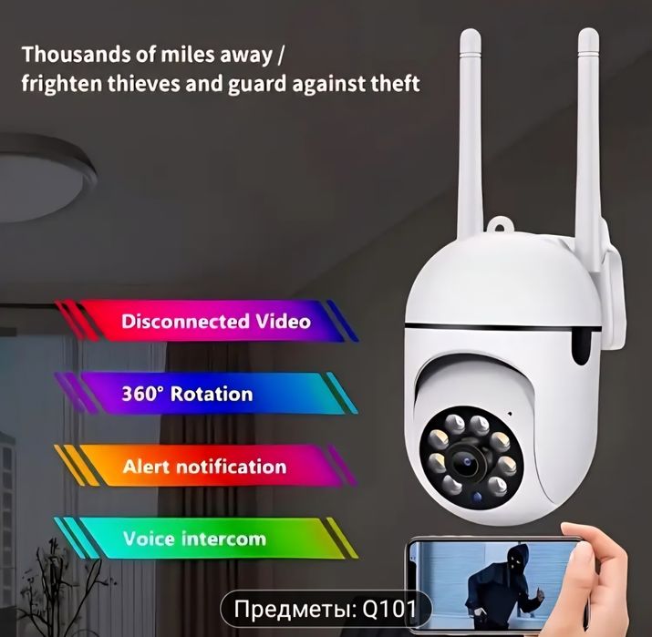 YIIYRY 1080P Full HD видеокамера с поворотом на 360°,