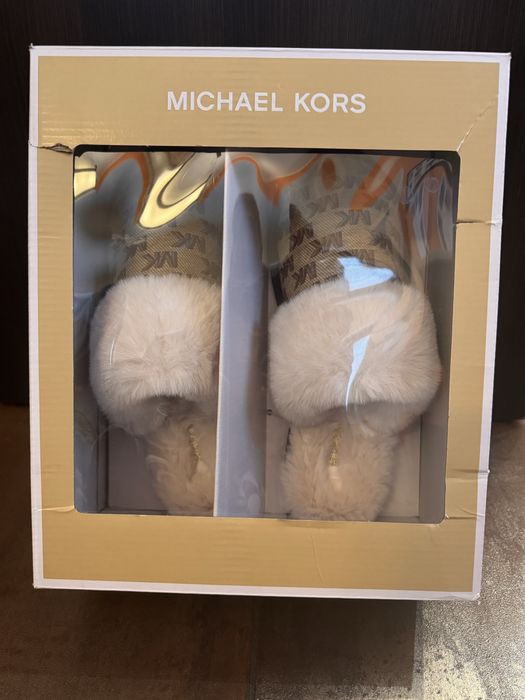 Michael Kors Tula Scufd slippers kapcie papcie papucie futerko 39 40