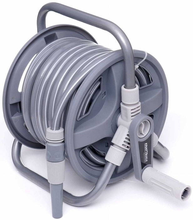 Stojak z wężem ogrodowym 1/2" wąż ogrodowy 40m + przyłącze 2m KD2080