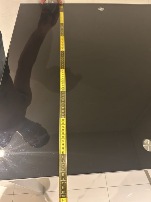 Mesa de Jantar Extensível em Vidro Preto (120 cm a 180 cm)