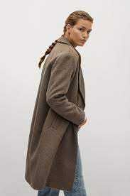 MANGO nowy płaszcz trencz flausz beżowy wełna oversize duży