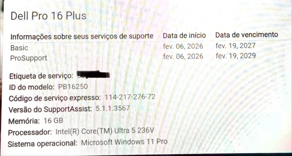 Dell PRO Plus PB16250|16"FHD+|Ultra 5-236V|16Gb Ram|Ssd 1Tb|Garantia|