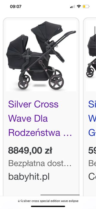 Silver cross Wave eclipse special edition wózek bliźniaczy