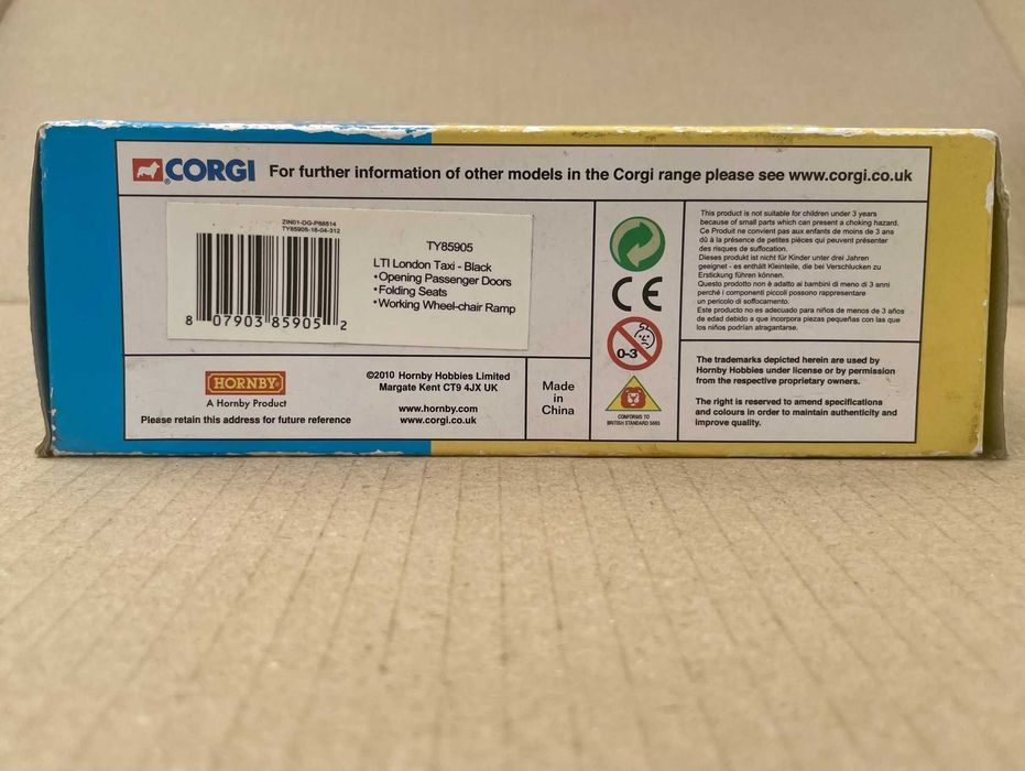 Brinquedo corgi toys, TX1 táxi londrino - TY85905, edição limitada.