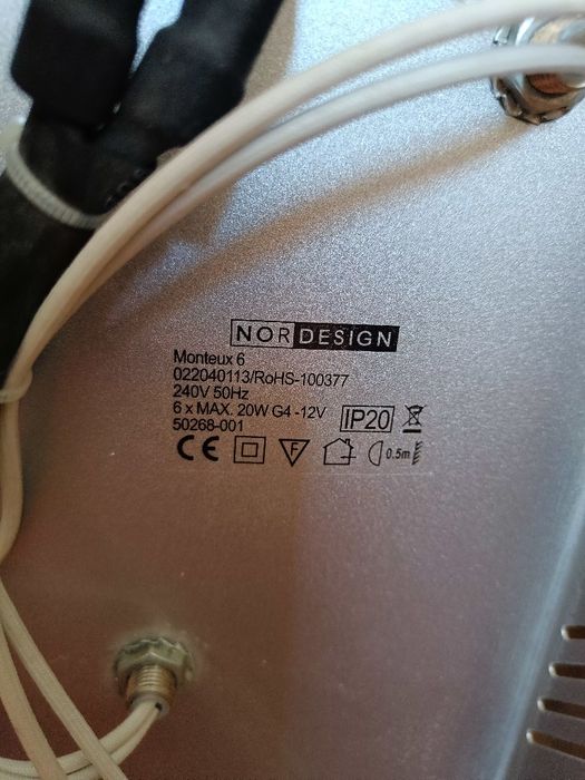 oświetlenie sufitowe szklane/metalowe nor design